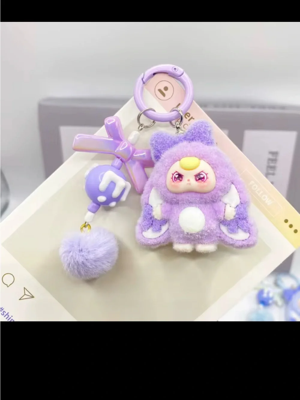 Cute Plush Animal Keychain for Kids - Pink or Green